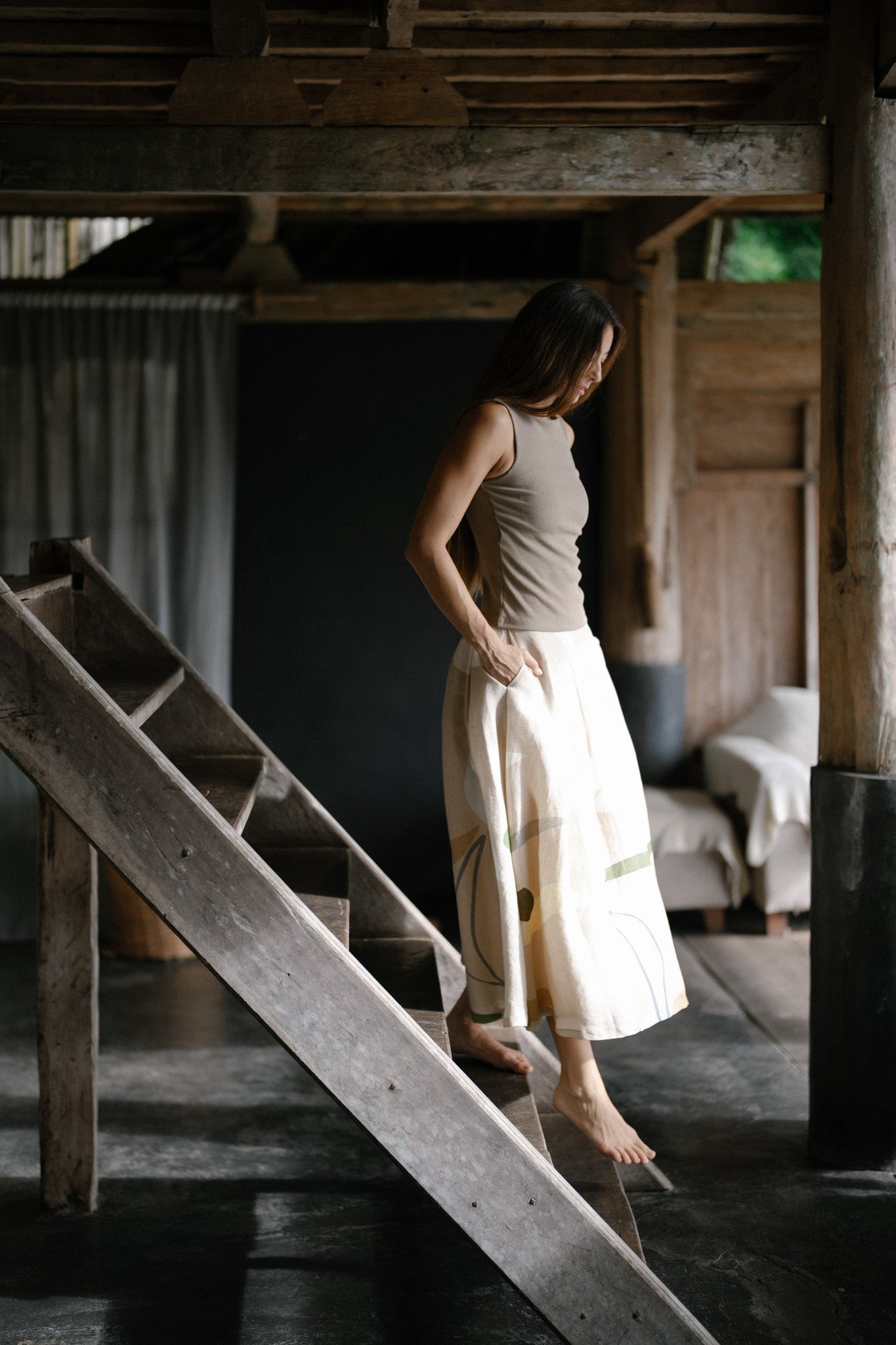 Flare Linen Skirt