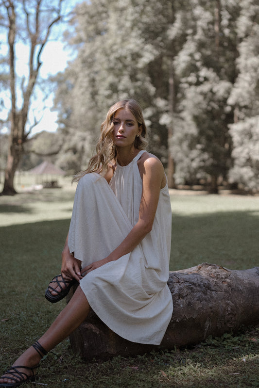 Ciela Halterneck Linen Dress