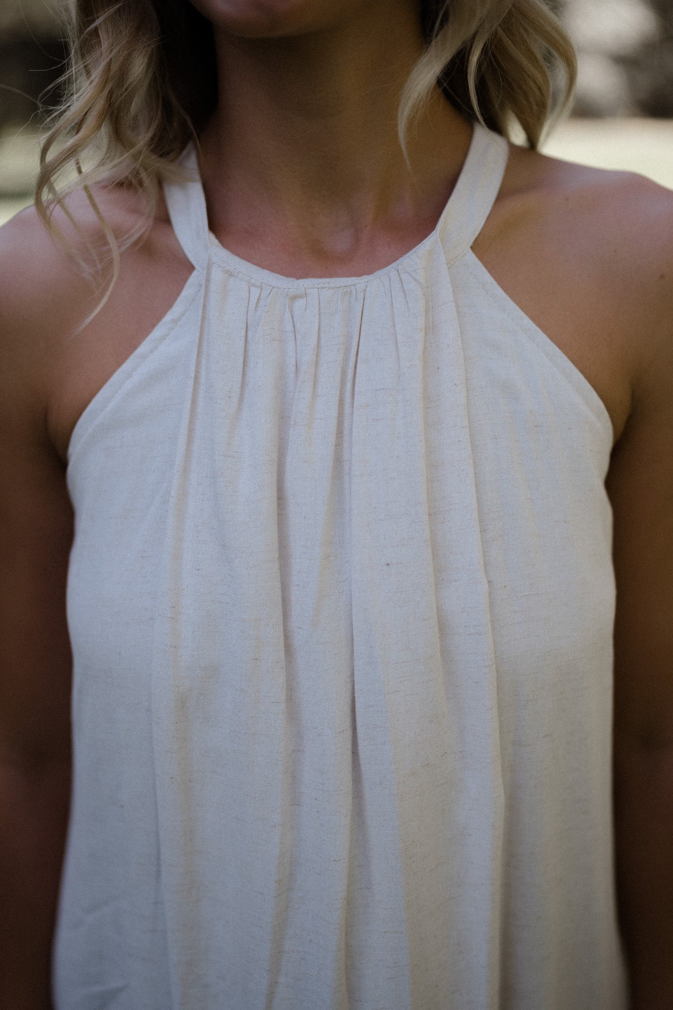 Ciela Halterneck Linen Dress