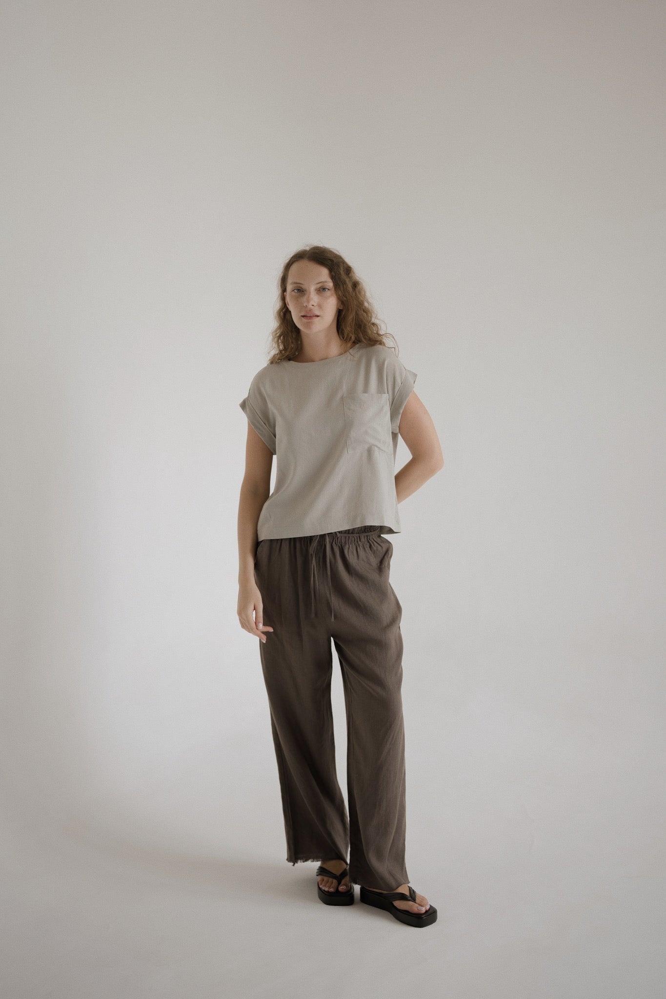 Washed Linen Long Trousers