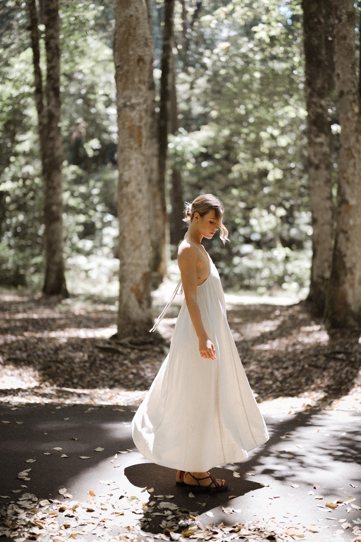 Tie Back Linen Dress