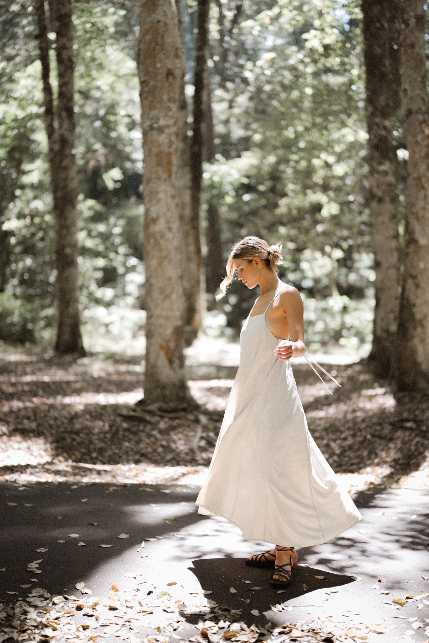 Tie Back Linen Dress