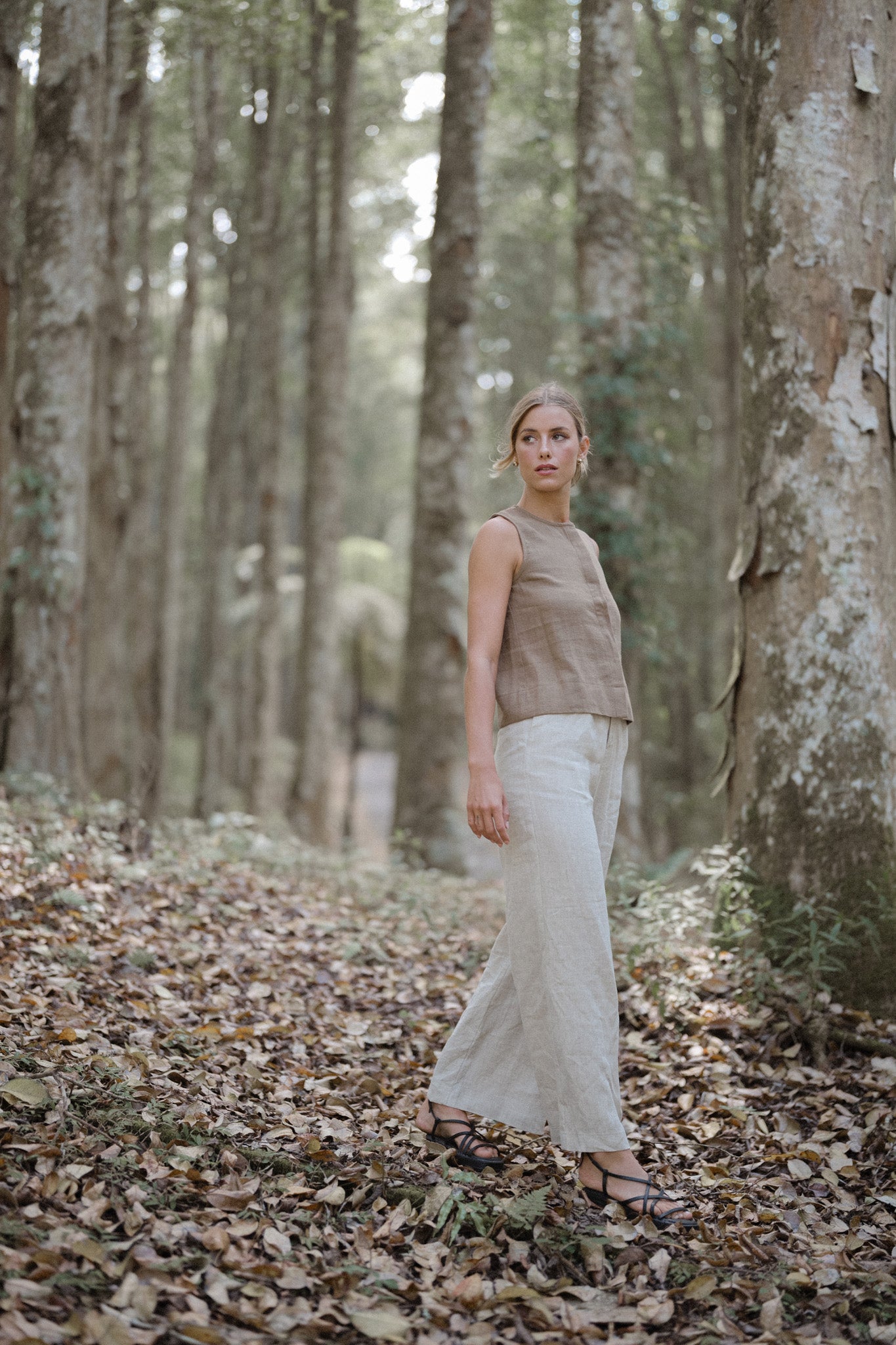 Sleeveless Linen Top