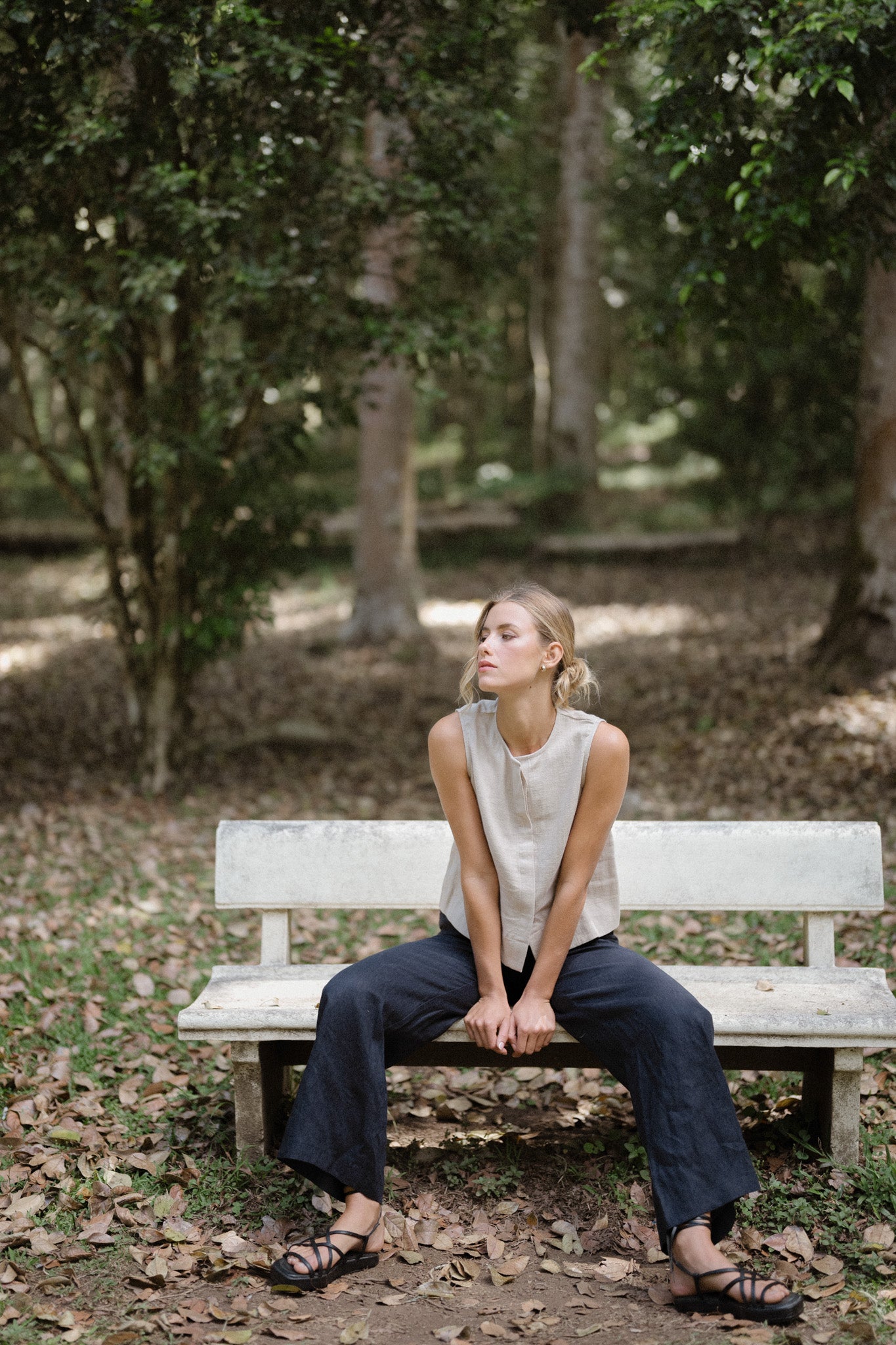 Sleeveless Linen Top