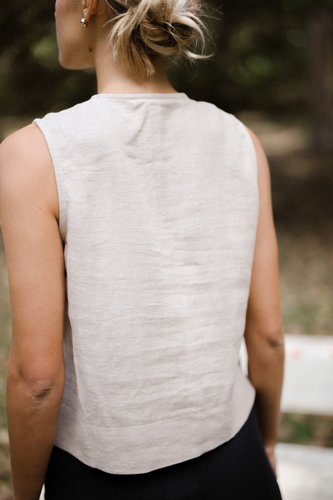 Sleeveless Linen Top