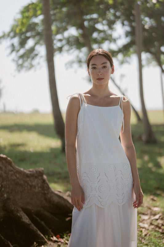 Embroidery Cotton Strap Top
