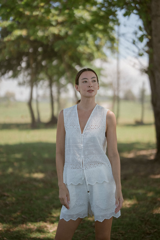 Embroidery Cotton Vest