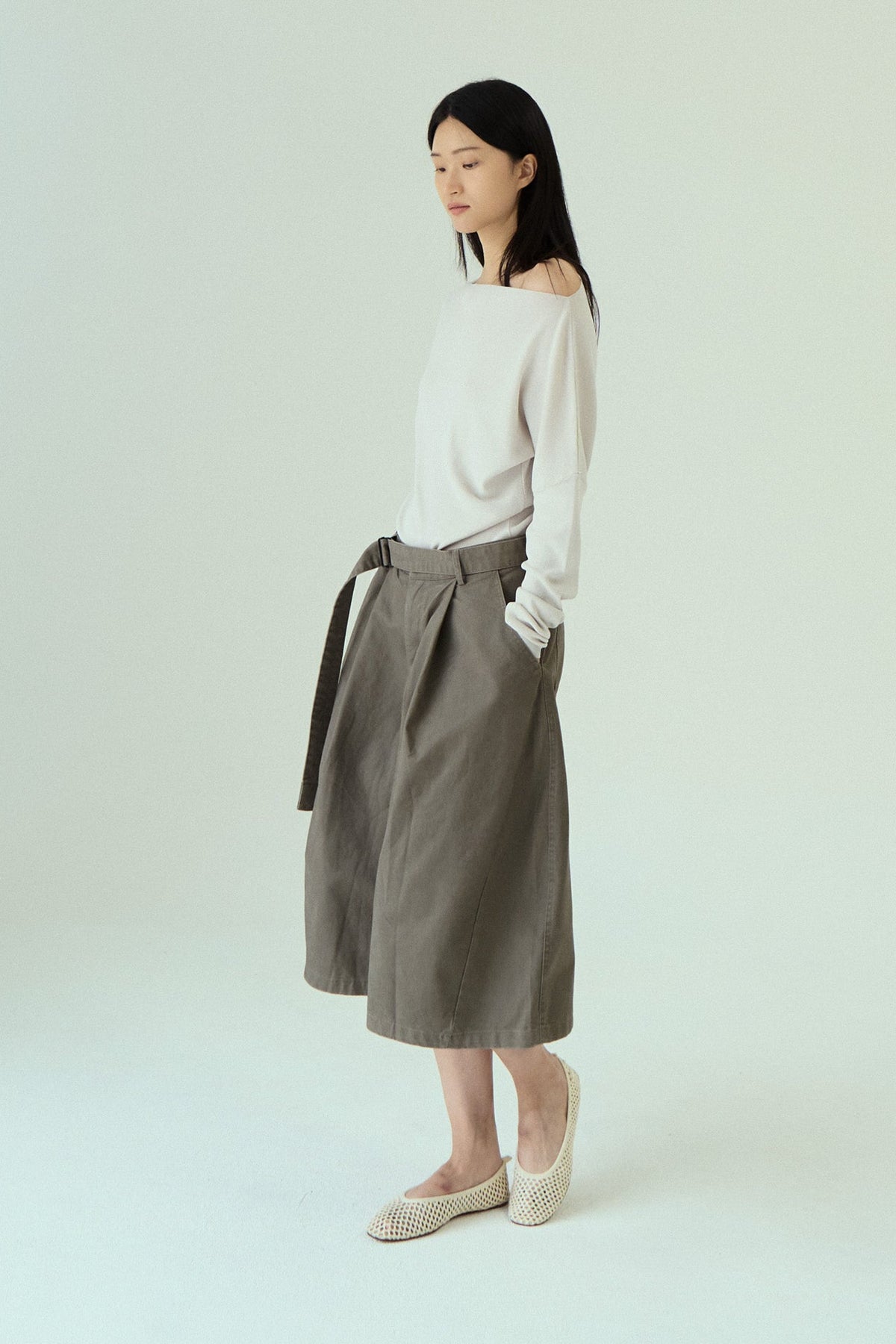 Belted Pleat Trousers