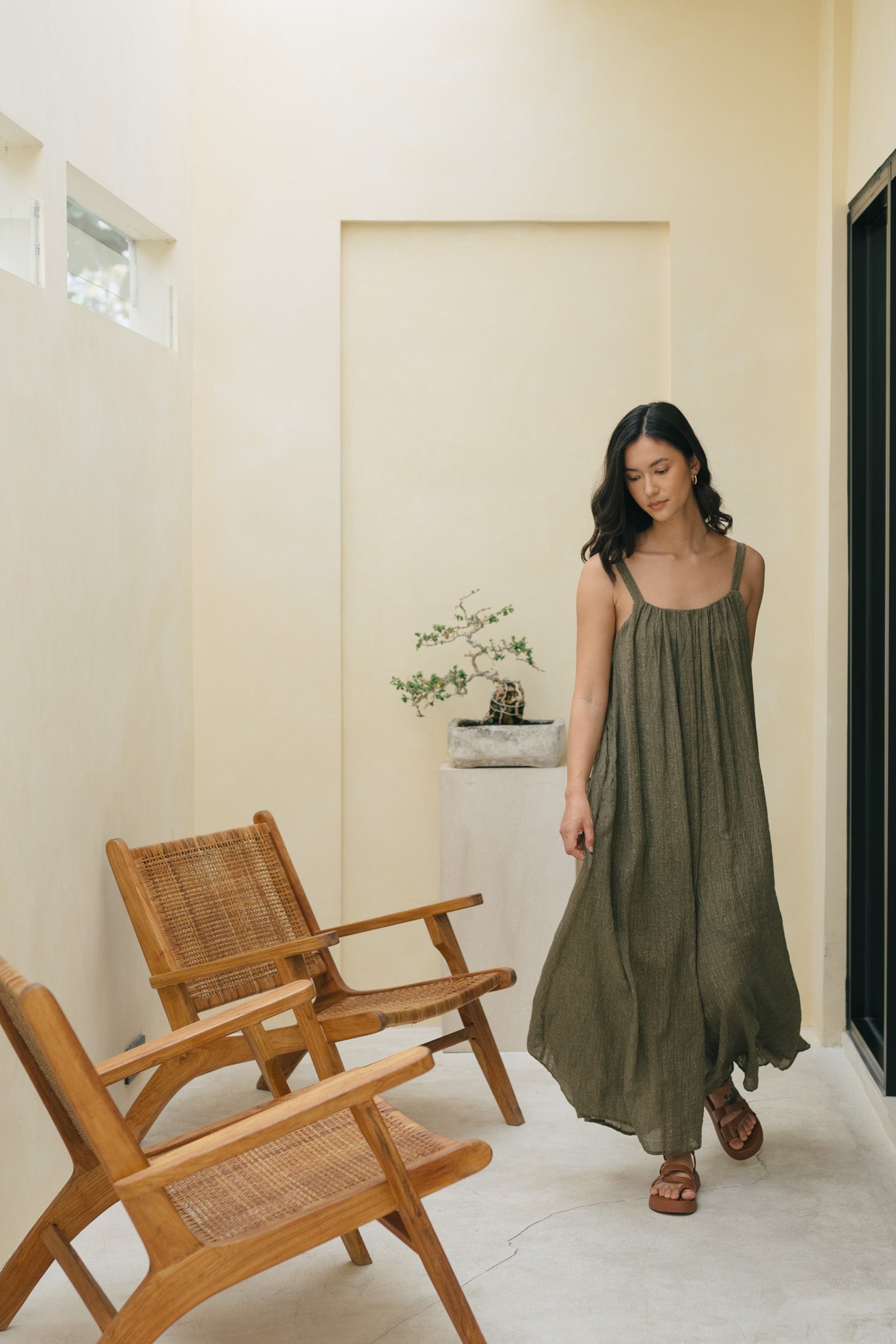 Texture Linen Jumpsuit