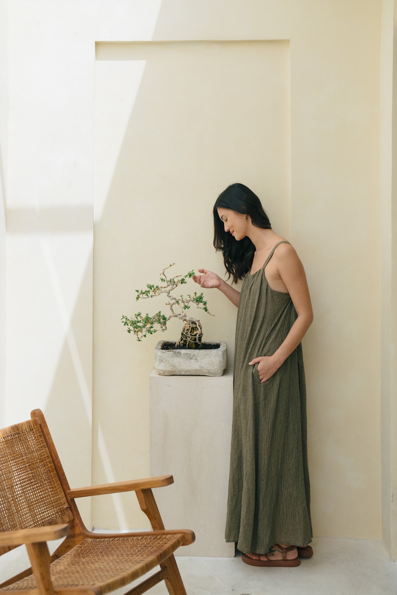 Texture Linen Jumpsuit