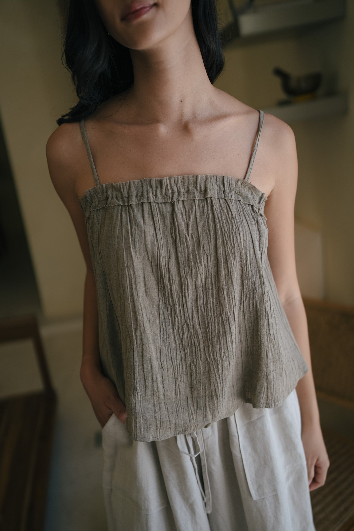 Linen Texture Camisole Top