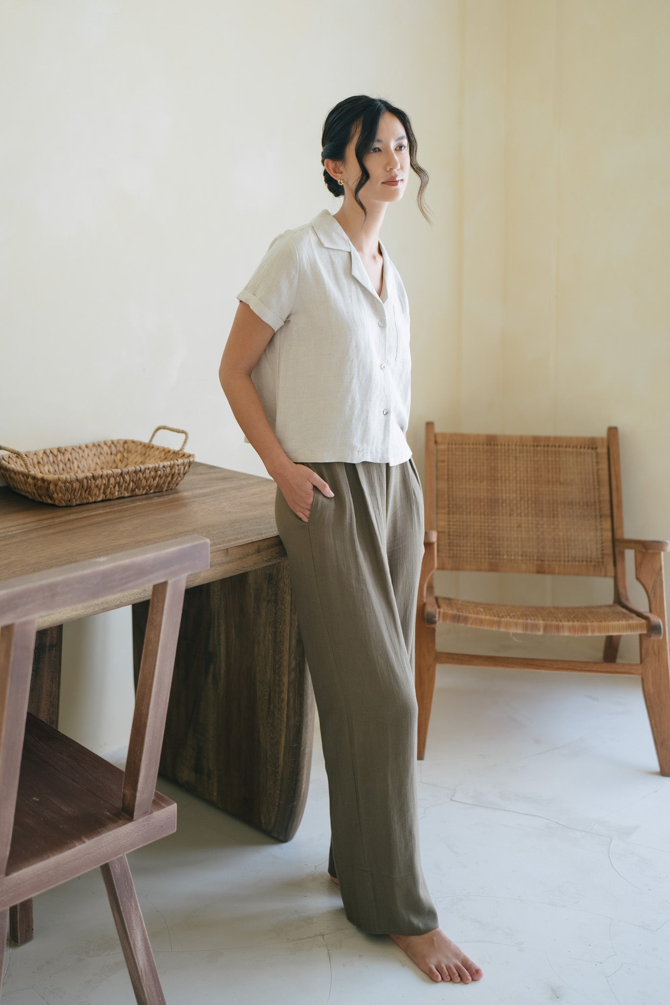 Flare Linen Trousers