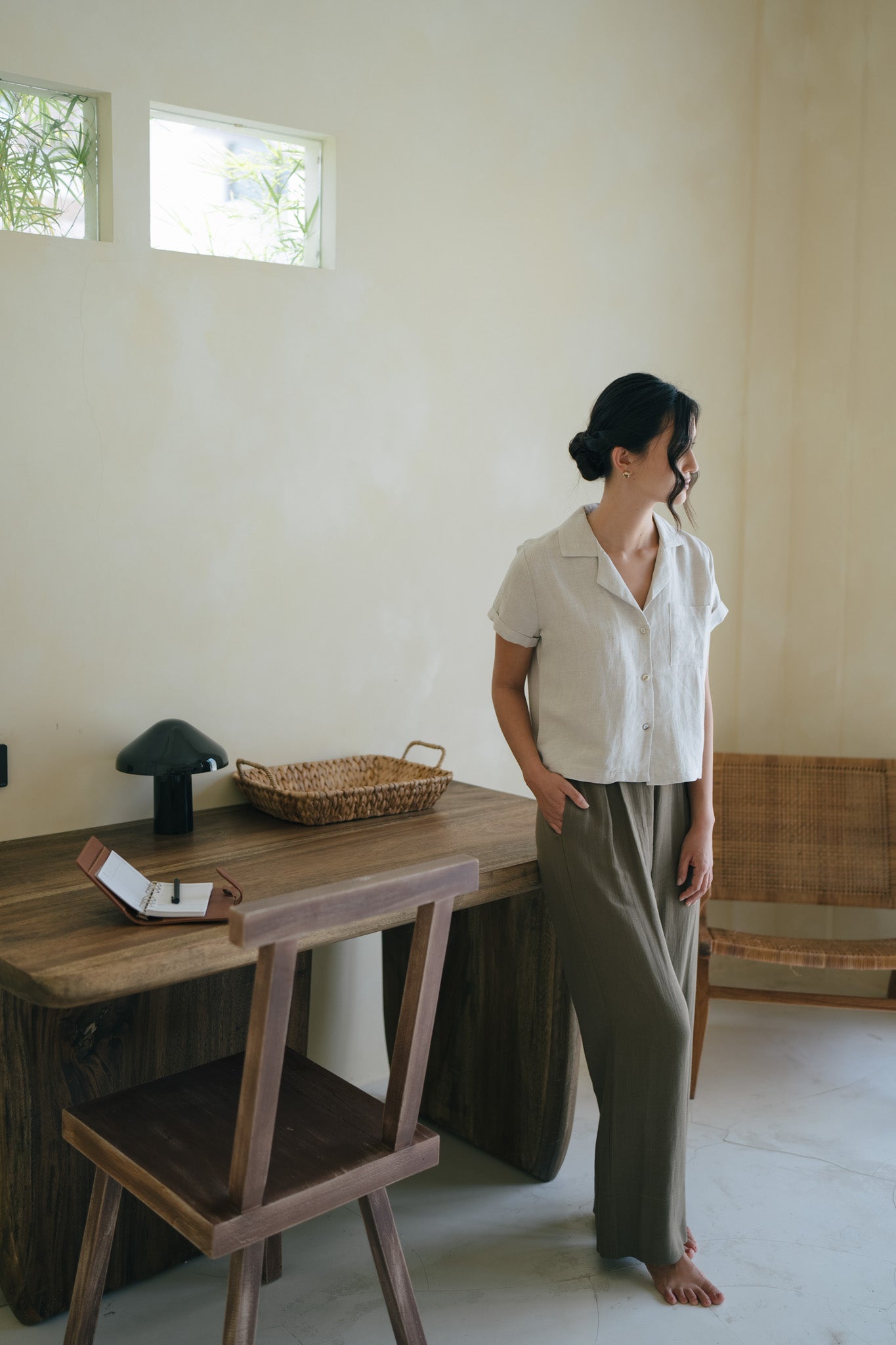 Camp Collar Linen Shirt