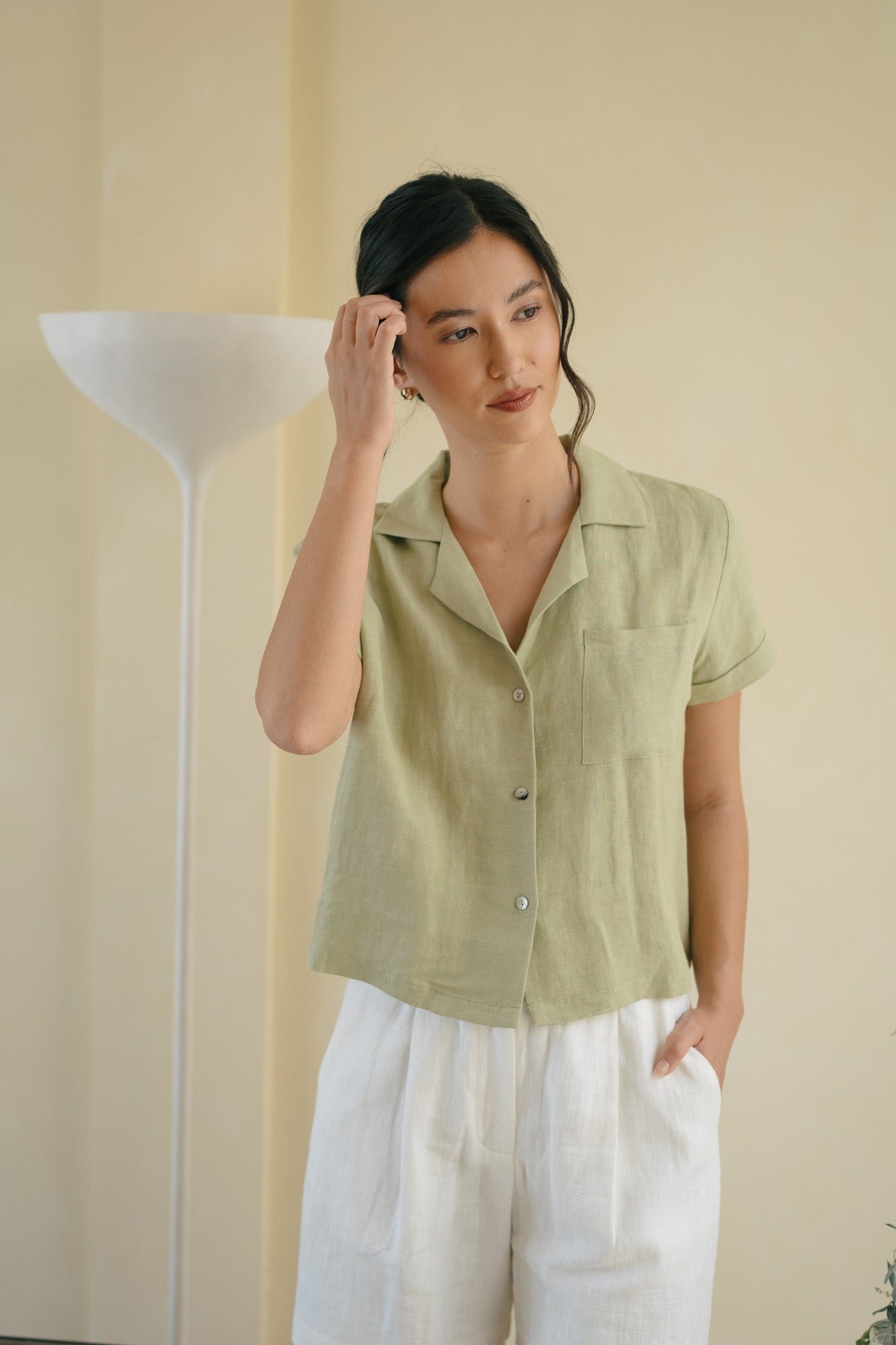 Camp Collar Linen Shirt