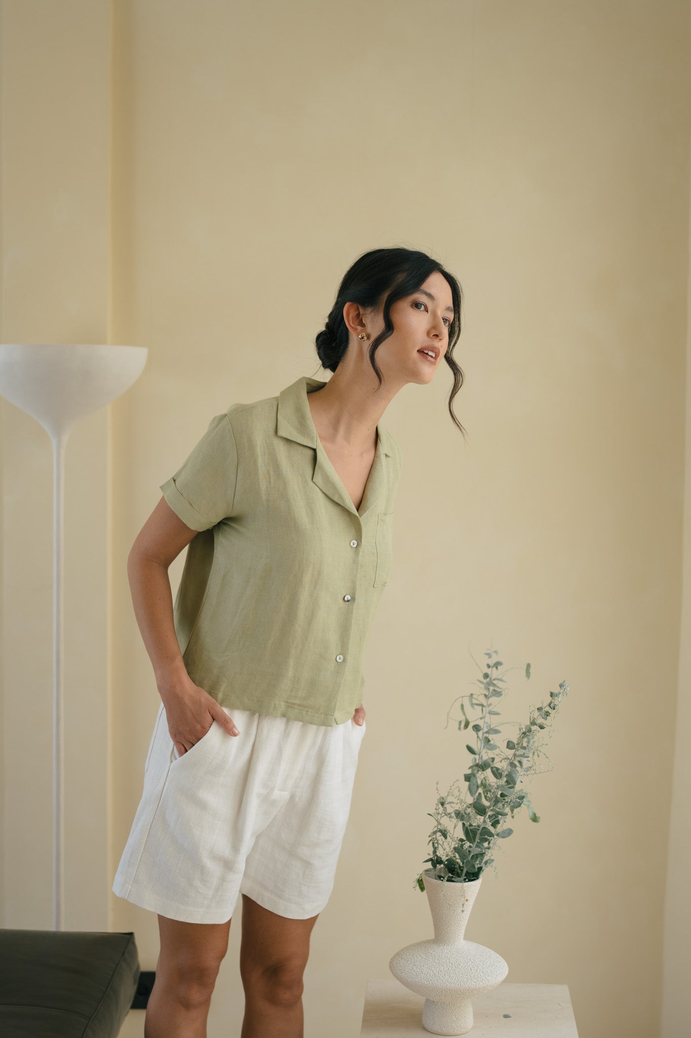 Camp Collar Linen Shirt