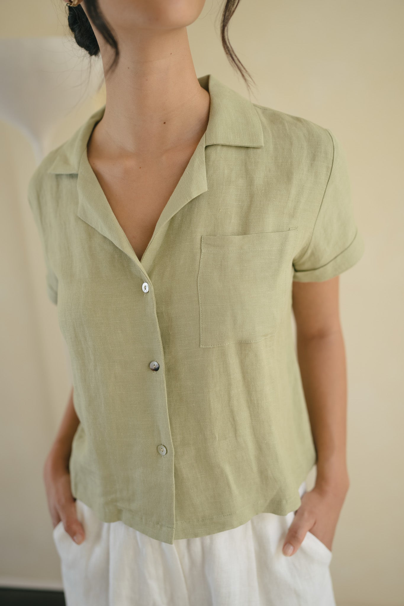 Camp Collar Linen Shirt