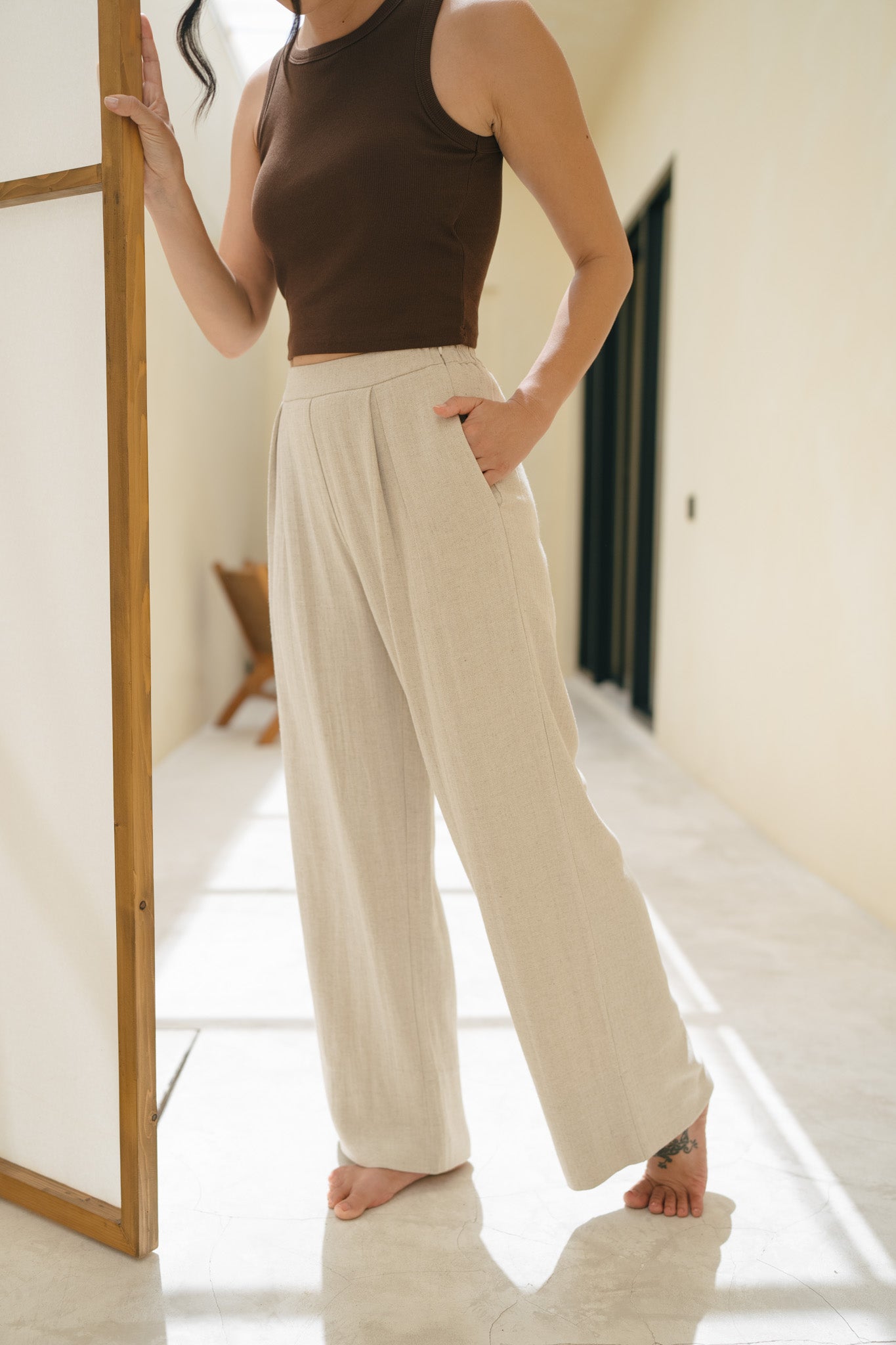 Flare Linen Trousers