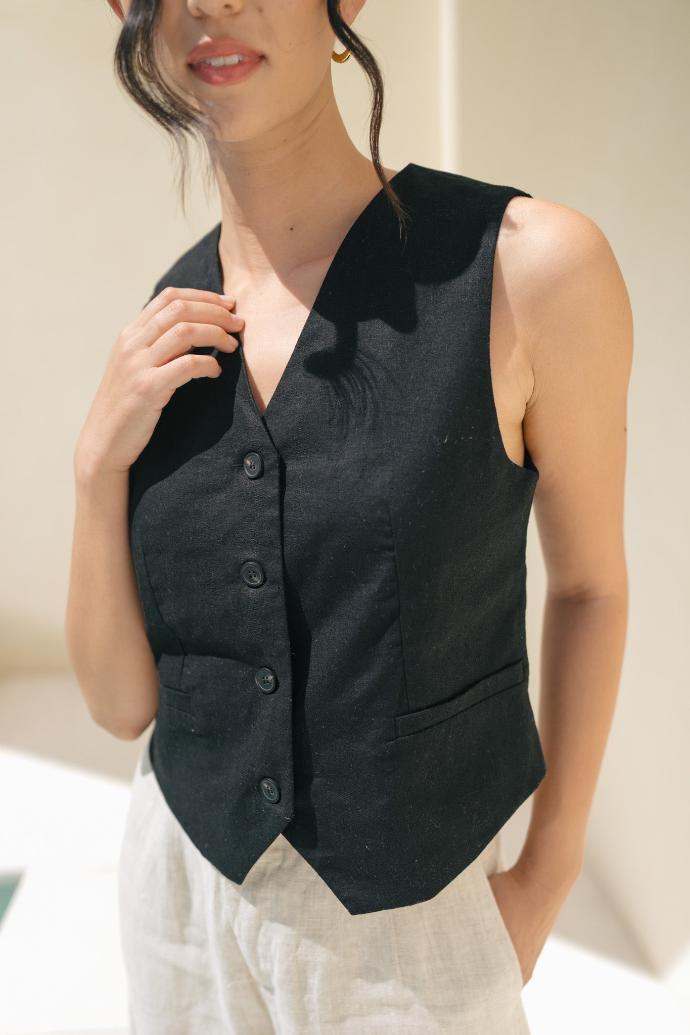 Daniela Linen Vest