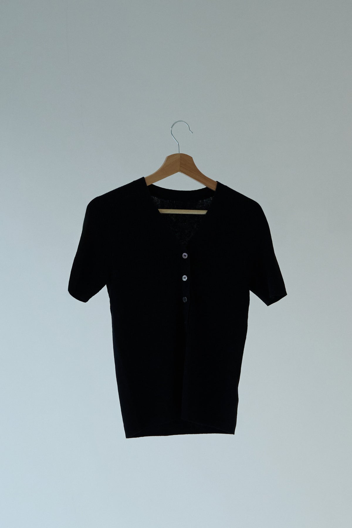 V Neck Button Knit Top