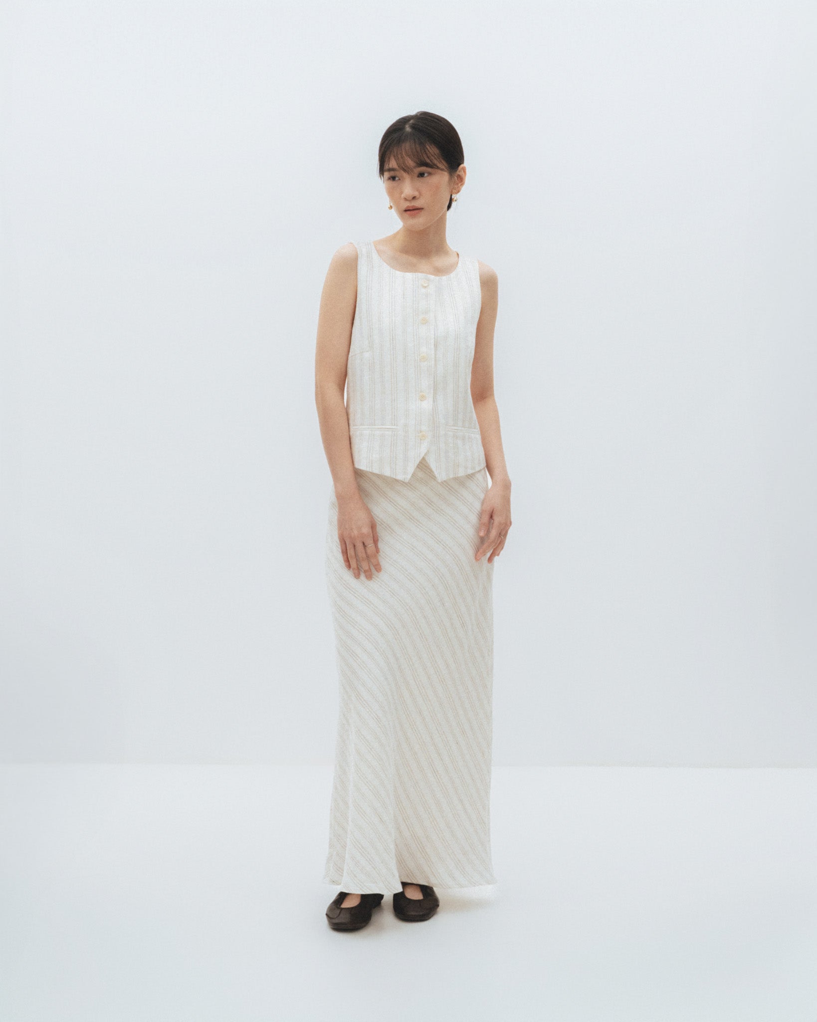 Stripe Linen Vest