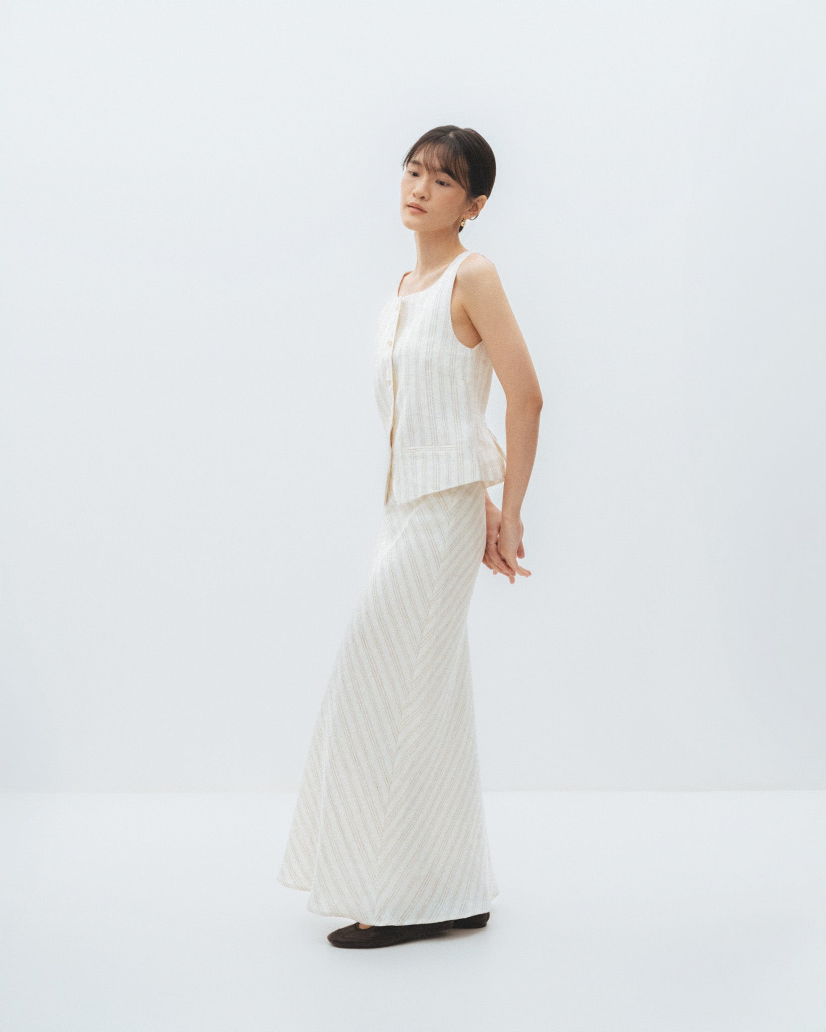 Stripe Linen Vest
