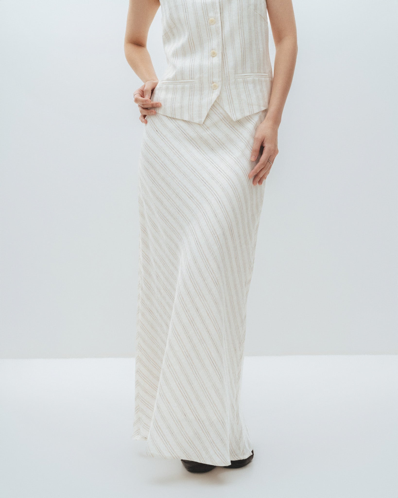 Stripe Linen Skirt