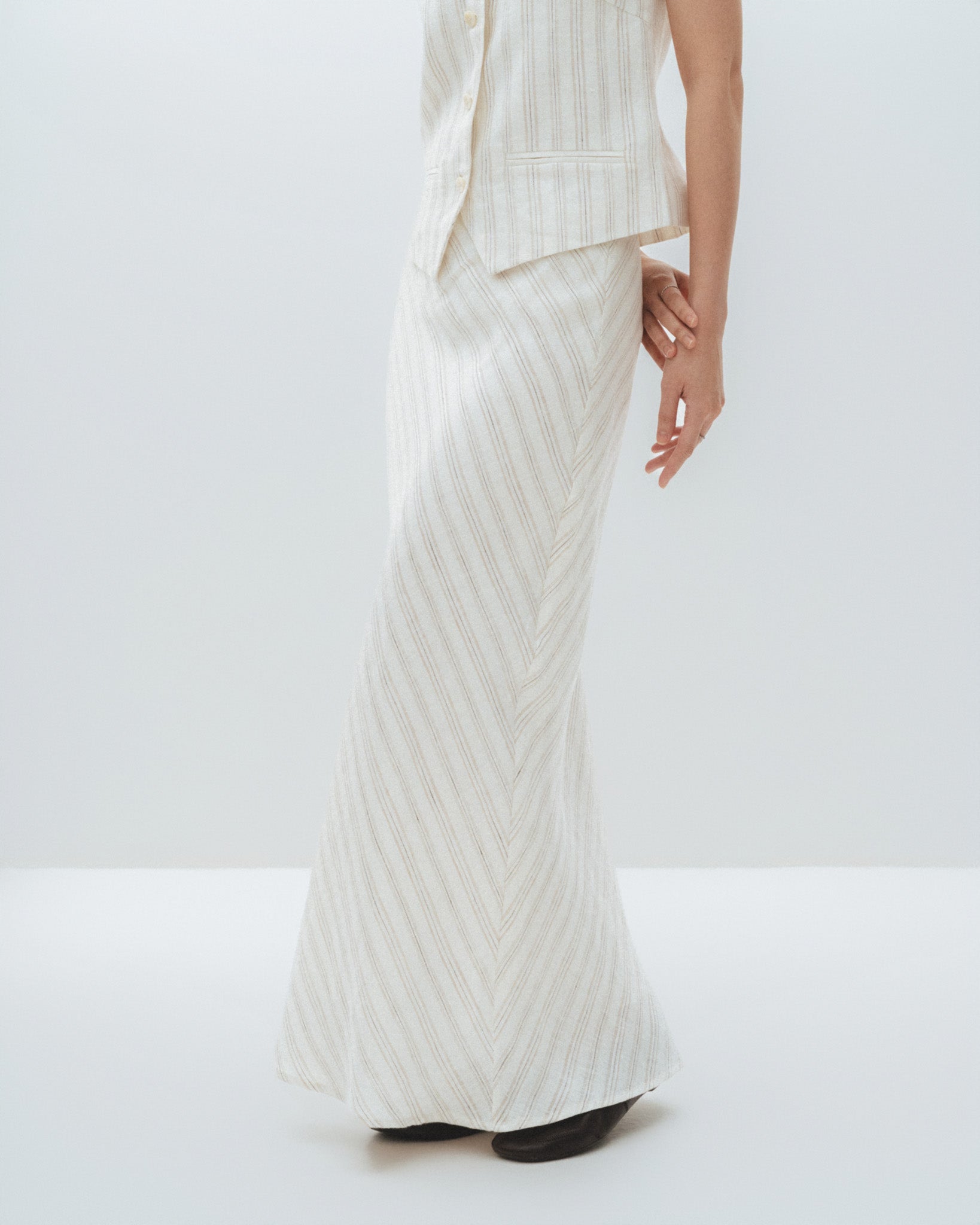 Stripe Linen Skirt
