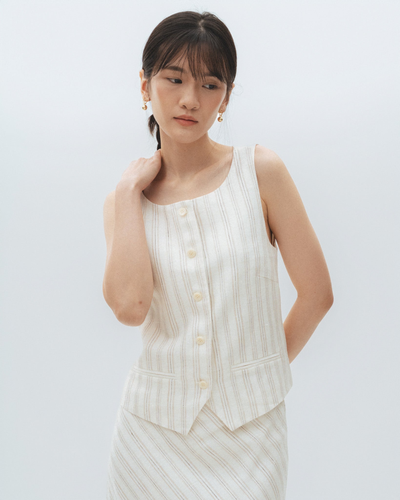 Stripe Linen Skirt