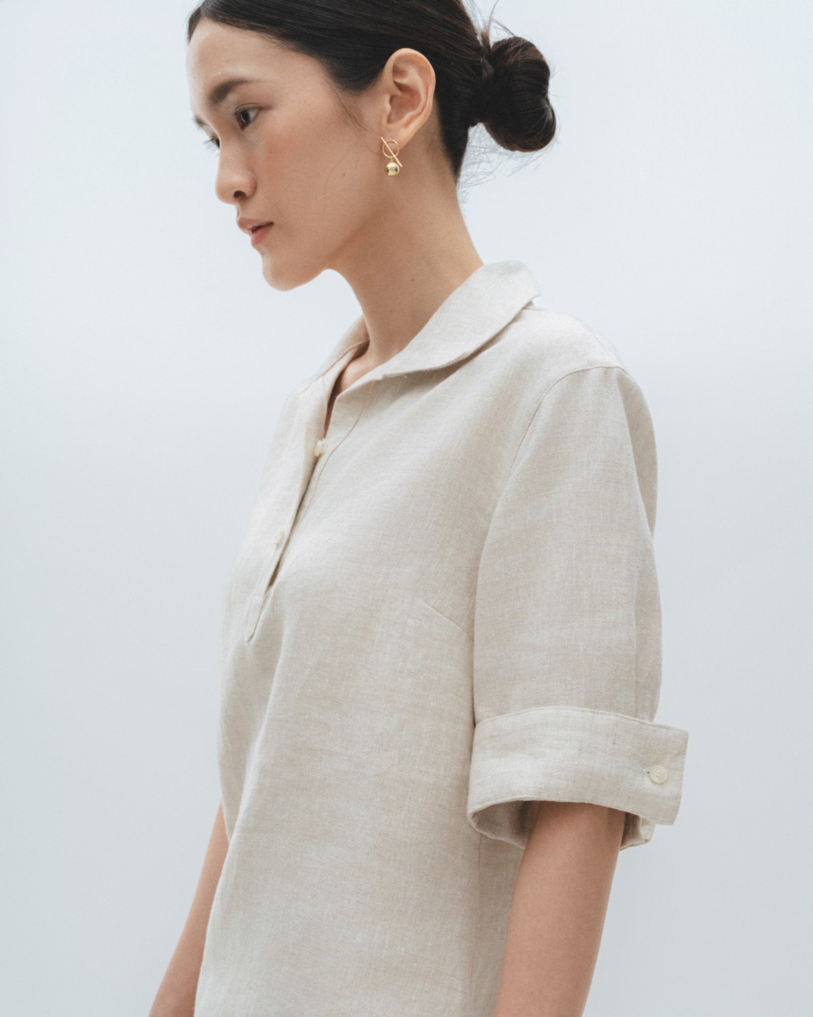 Linen Blouse with Collar