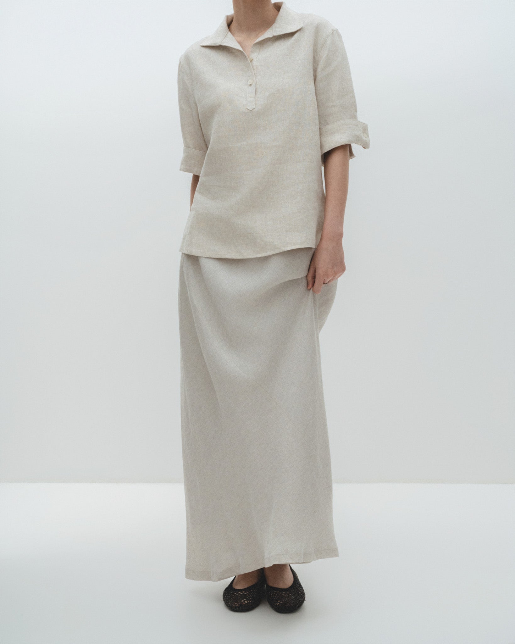 Linen Blouse with Collar