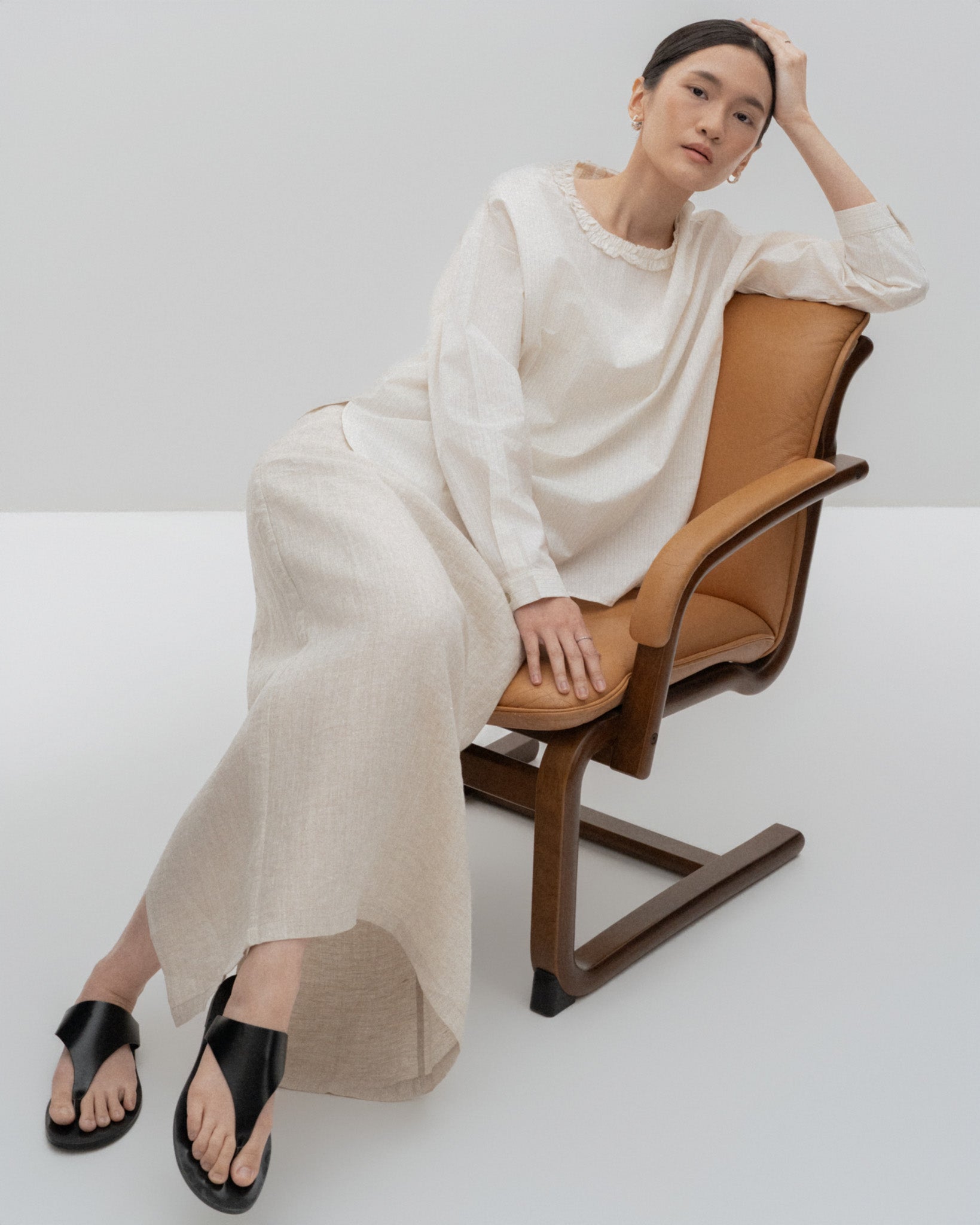 Linen Midi Skirt