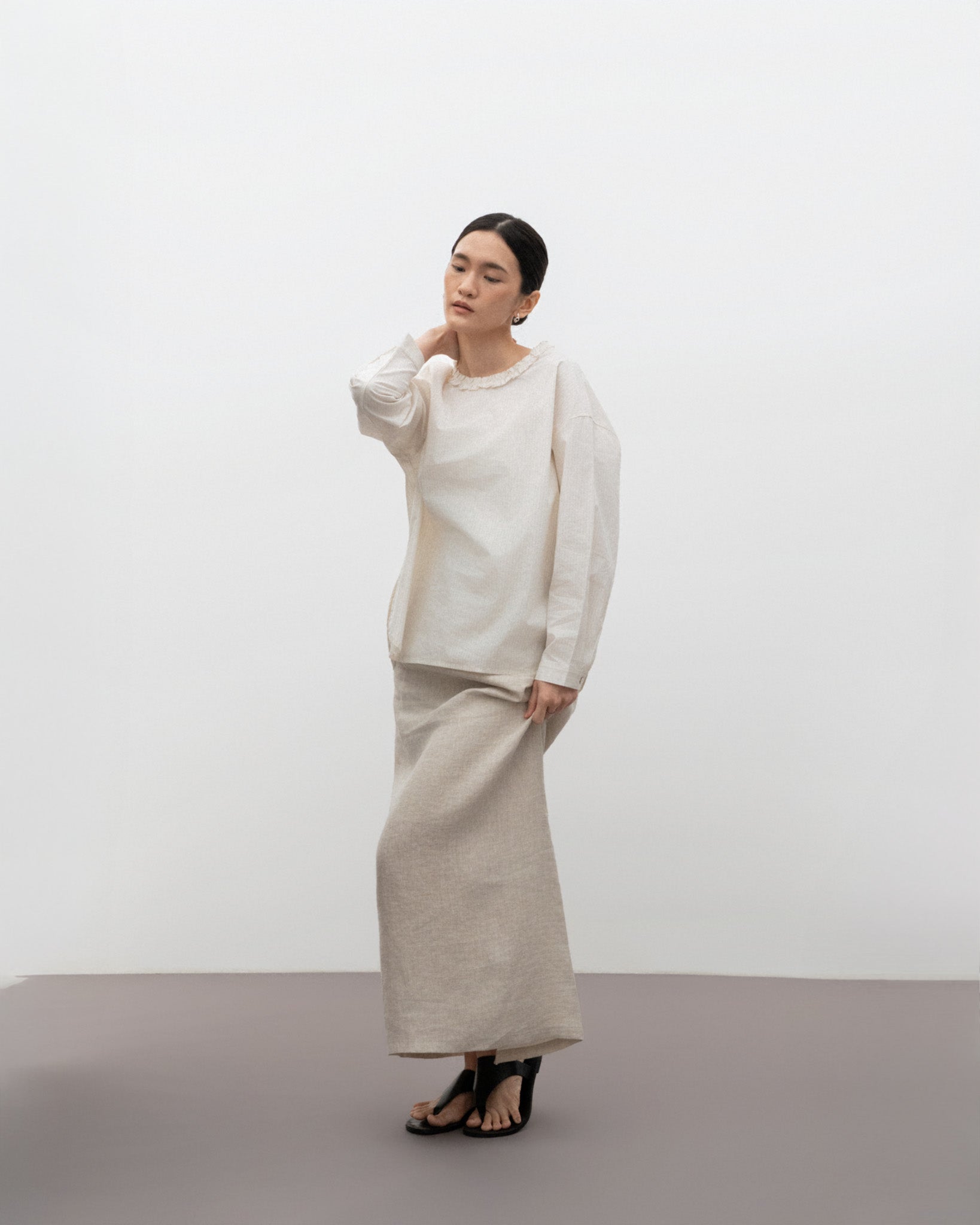 Linen Midi Skirt